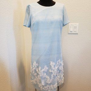 Karl Lagerfeld Striped dress with flower accents.
